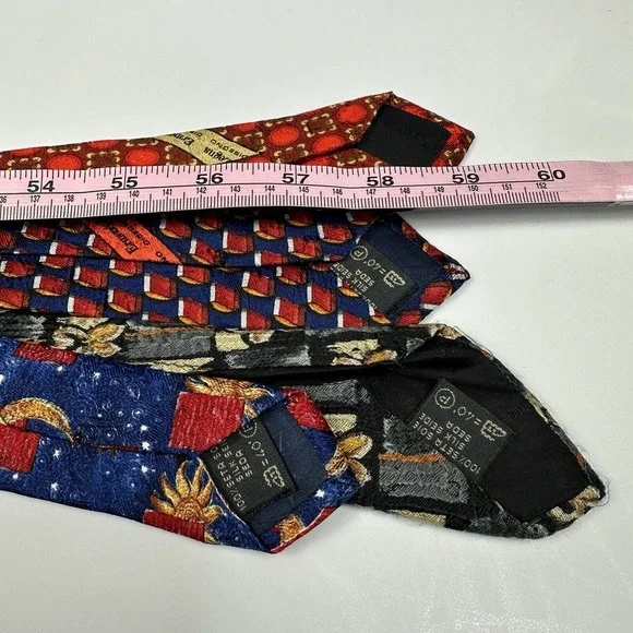 Lot (4) Ermenegildo Zegna 100% Silk Ties Designer Floral Geometric Made in Italy